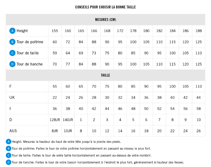 Guide de tailles